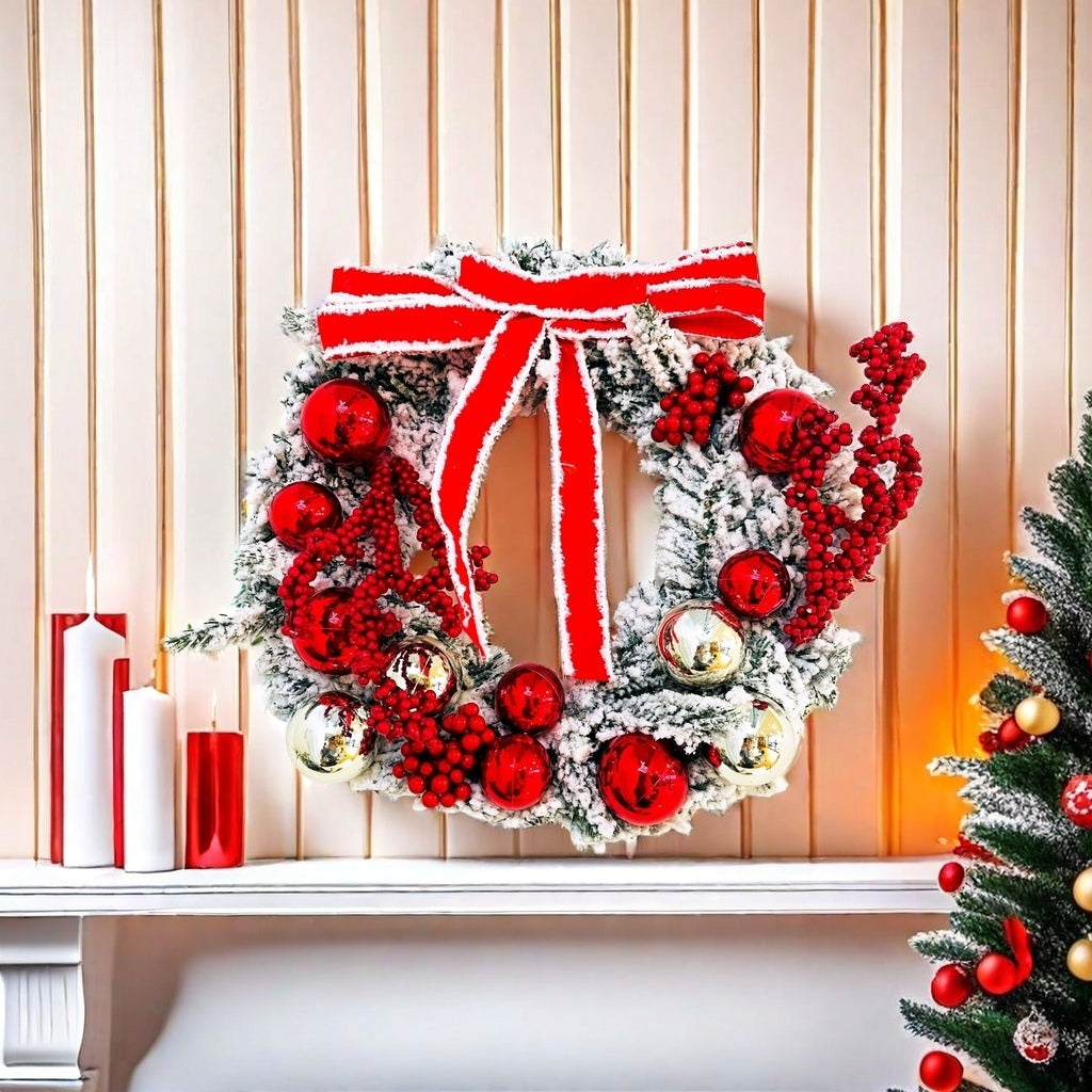 Decorated 35CM Christmas Wreath - Miss One