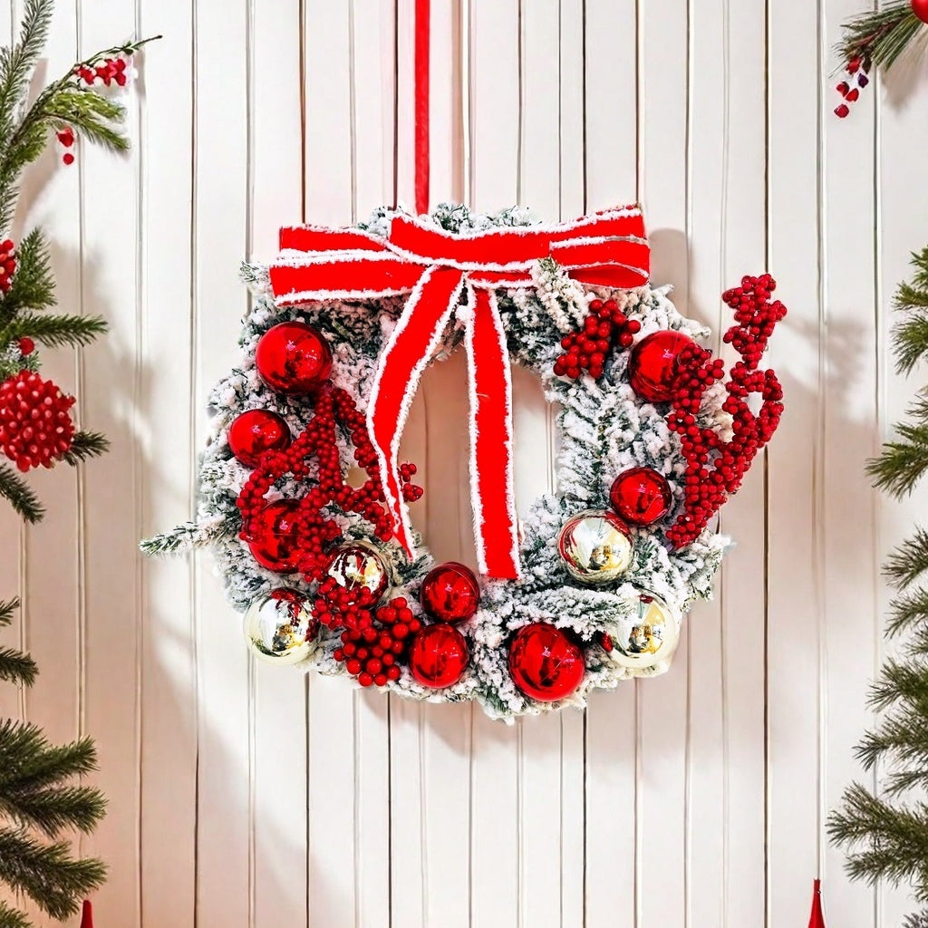 Decorated 35CM Christmas Wreath - Miss One