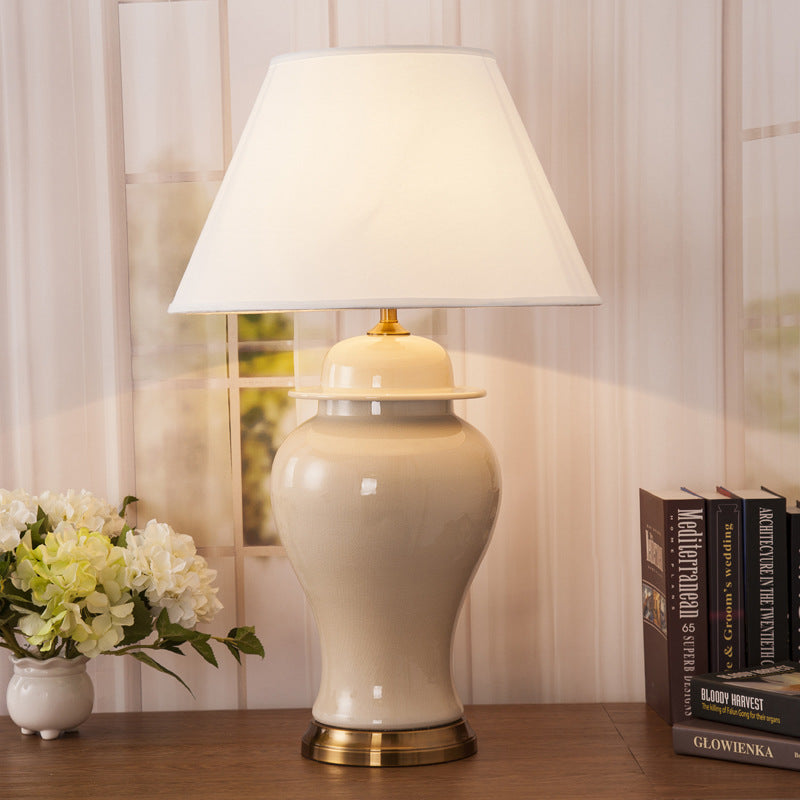 Classic Hometown Ceramic Table Lamp Ginger Jar Beige - Miss One