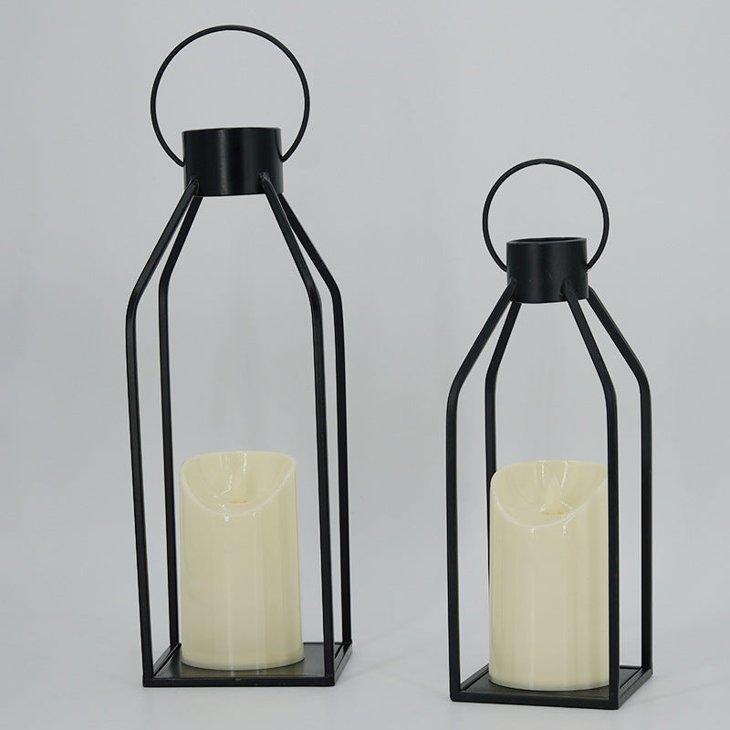 Modern Black Iron Lantern Candle Holders - Miss One