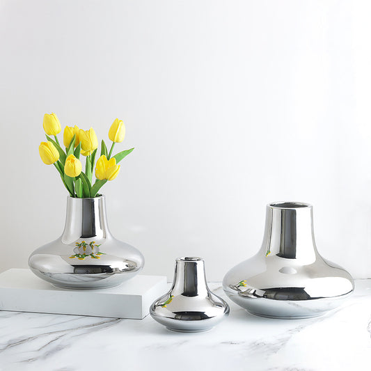 Luna Silver Ceramic Vases - Miss One