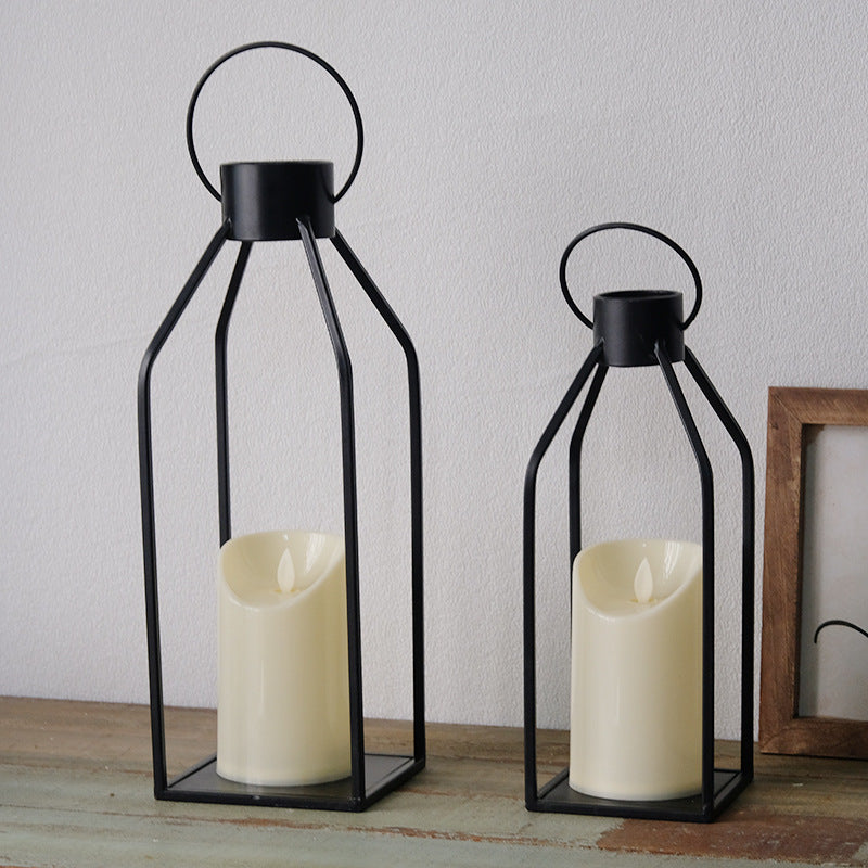 Modern Black Iron Lantern Candle Holders - Miss One