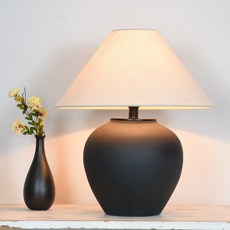 Classic Hometown Charcoal Earth Ceramic Table Lamp - Miss One