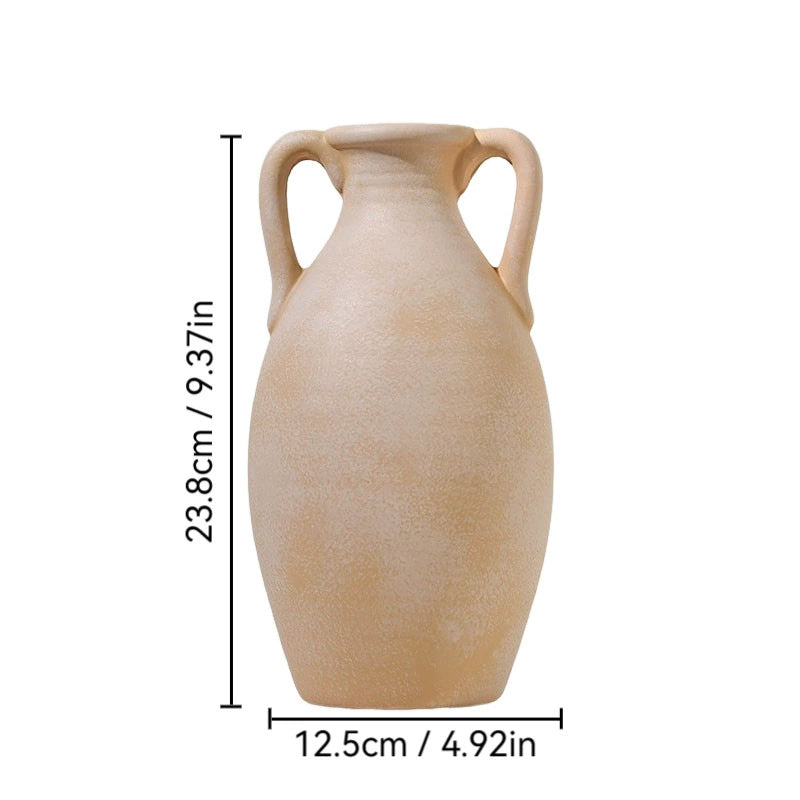 Amphora Rustic Handles Ceramic Vase - Miss One