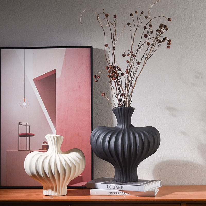 Muse Wave Sculpt Ripple Ceramic Vase