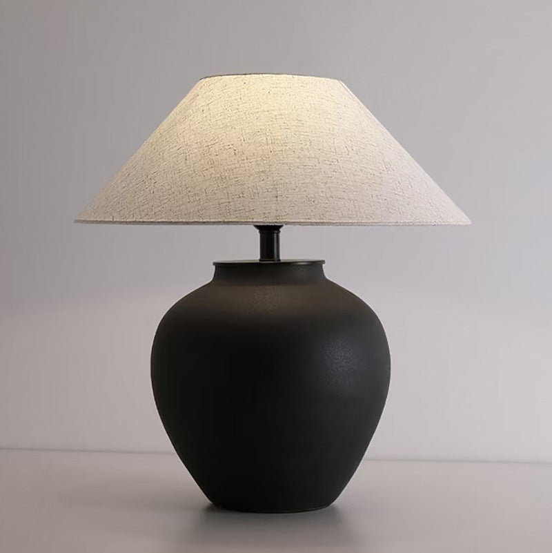 Classic Hometown Charcoal Earth Ceramic Table Lamp - Miss One