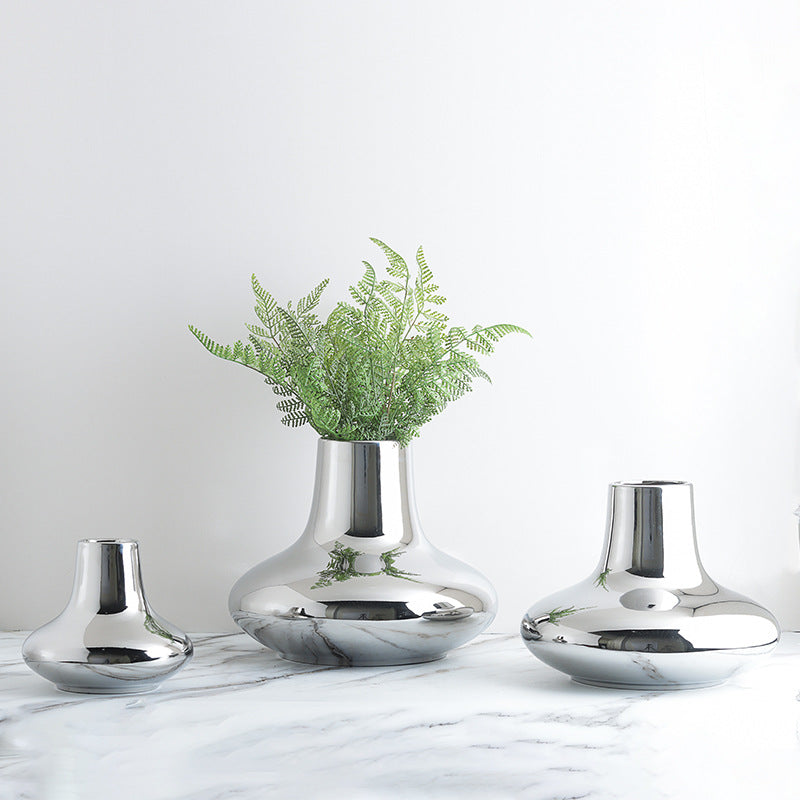 Luna Silver Ceramic Vases - Miss One