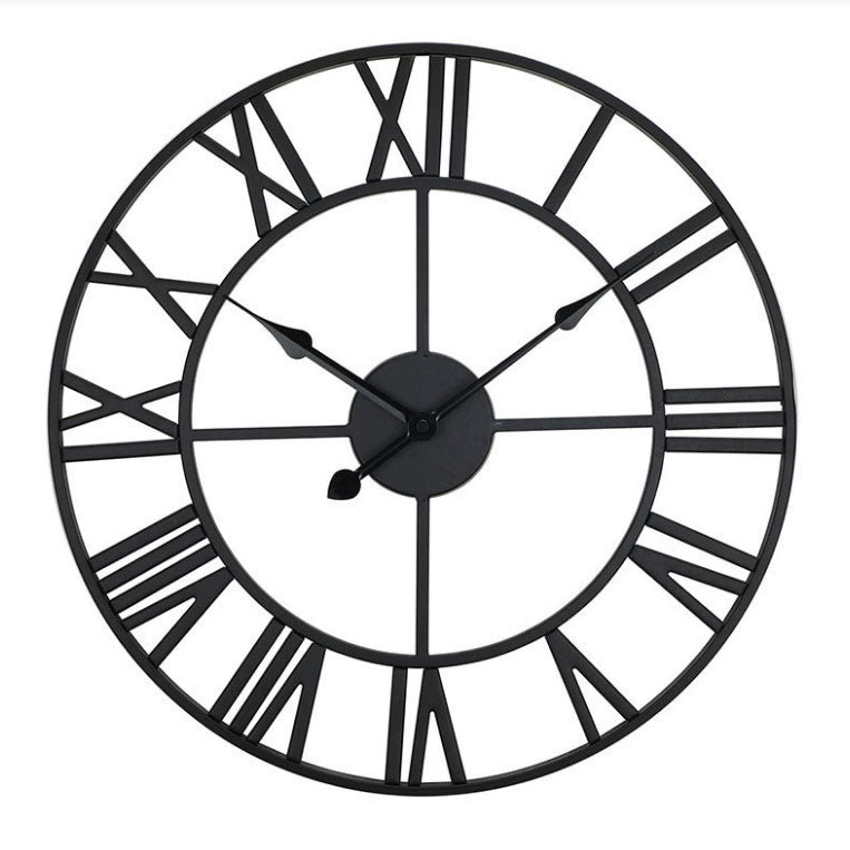 Industrial Roman Numeral Metal Wall Clock - Miss One